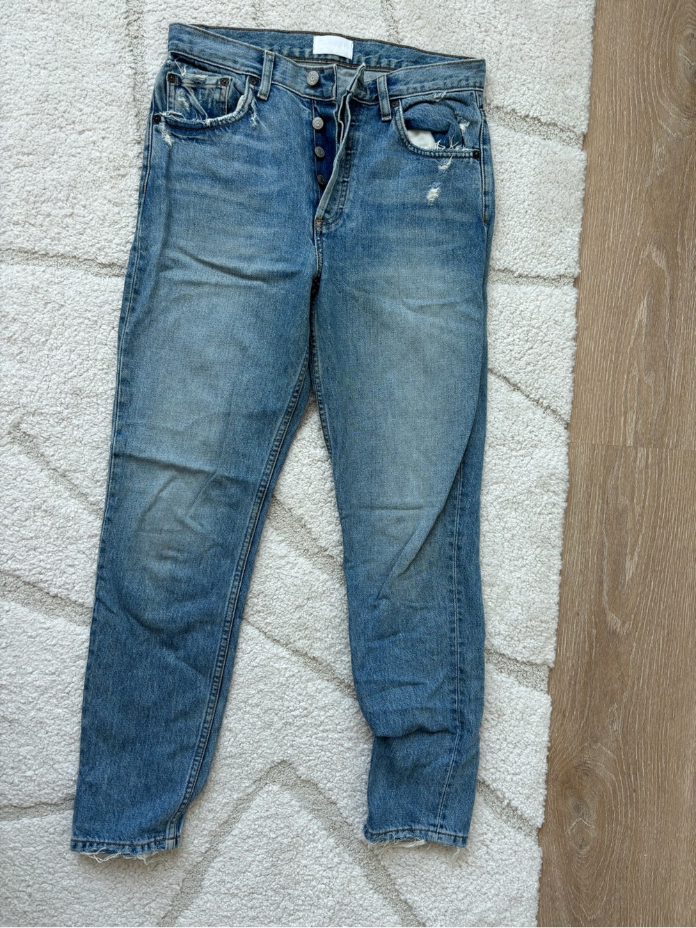 Boyish Blue High-Rise Straight-Leg Jeans